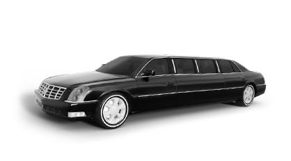 A black limo is parked on the street.